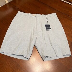 Jos. A. Bank Mens 36R Linen Blend Shorts Tailored Fit Lightweight Blue Preppy